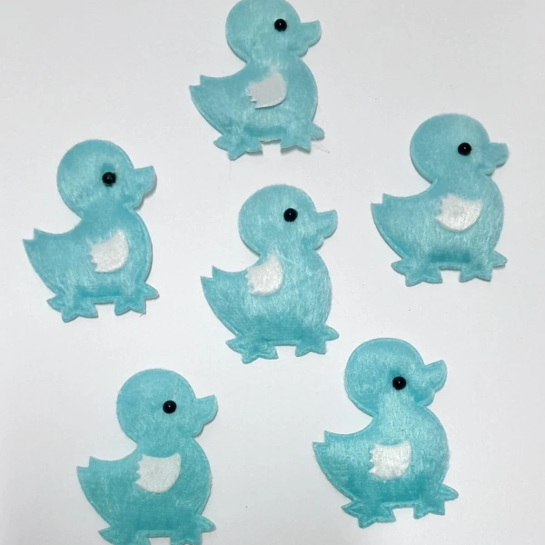 Civciv Mavi Süsleme Kumaş Sticker 100 Adet