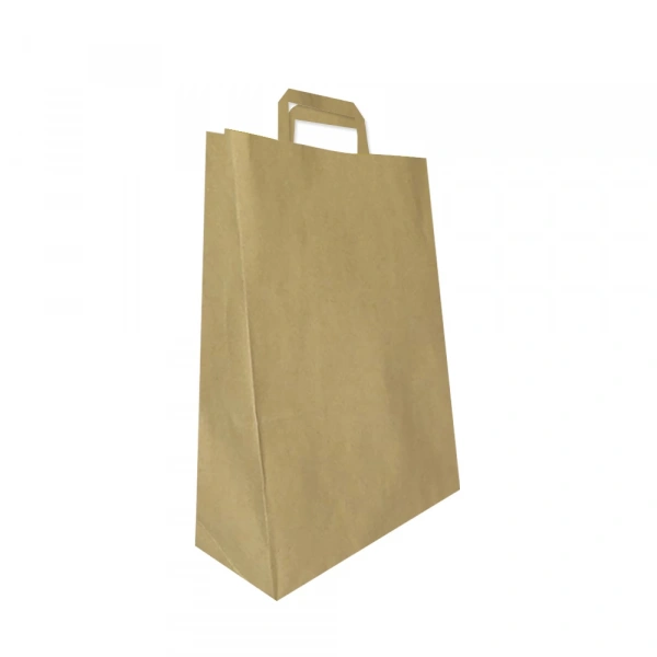 Flat Saplı Kraft Poşet 33x33x20 25li -Naturel-