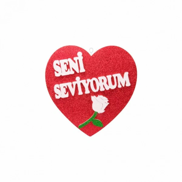 Gül Motifli Kalp Strafor Süs 25 cm