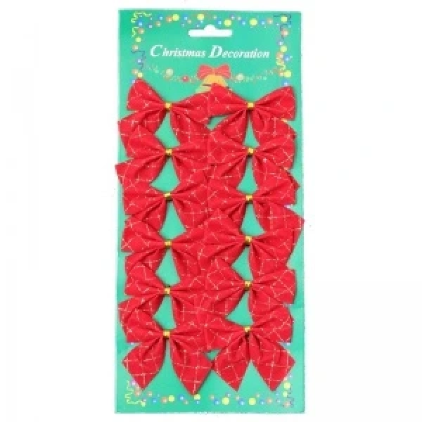 Kırmızı Renk Fiyonk Kurdela Yılbaşı Süsü 5,5 cm