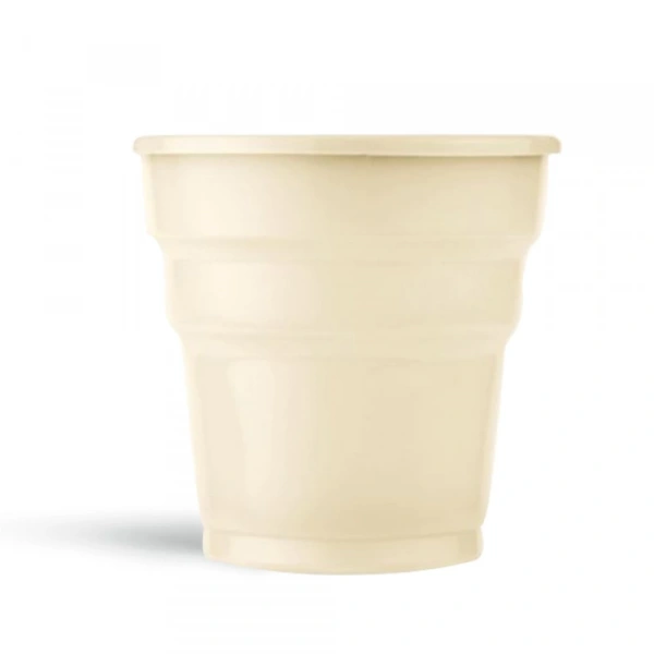 Krem Plastik Meşrubat Bardağı 8li