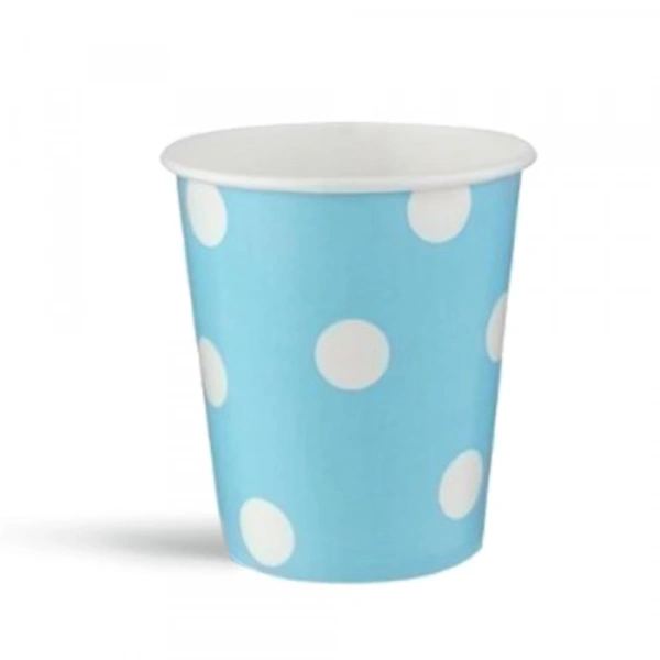 Mavi Puantiyeli Karton Bardak 8li