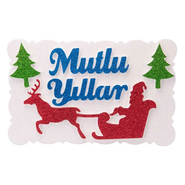 Mutlu Yıllar Geyikli Strafor Dekor Süs