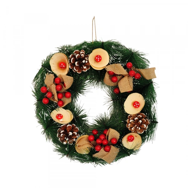 Yılbaşı Dekor Çelenk 30cm