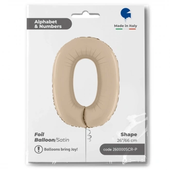 0 Rakam Grabo Satin Cream Folyo Balon 26