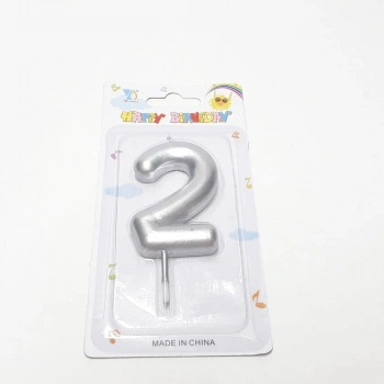 2 Gümüş Rakam Mum