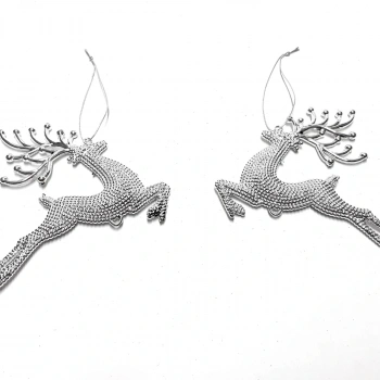 2li Gümüş Geyik Süs