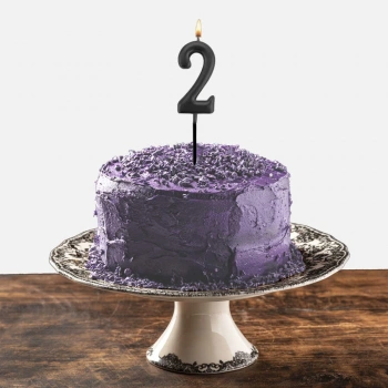 2 Rakam Siyah Çubuk Mum