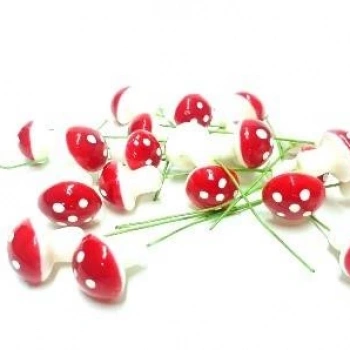 200 Adet Büyük Kırmızı Renk Mantar Süs