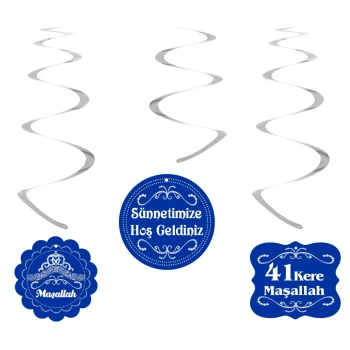 41 Kere Maşallah Spiral Sarkıt Süs 6lı