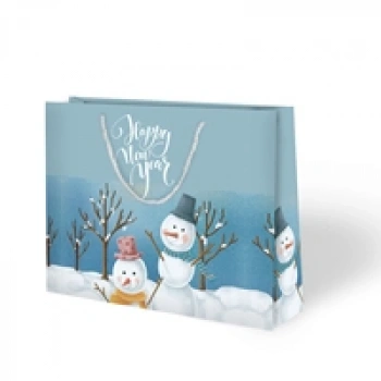 42x38x12 Yılbaşı Karton Çanta 10lu -Kardan Adam-