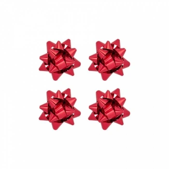 4,5 cm Hediye Paketi Süsü Metalik Kırmızı Renk 100 Adet