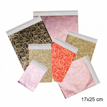 50li Desenli Lüks Metalize Poşet 17x25