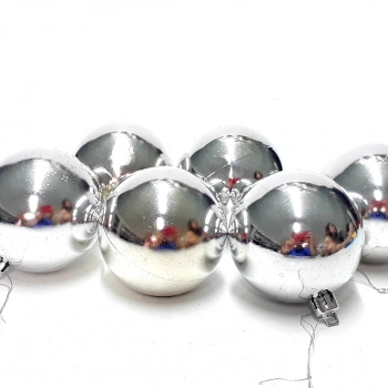 6 lı Gümüş Renkli Cici Top 6 cm