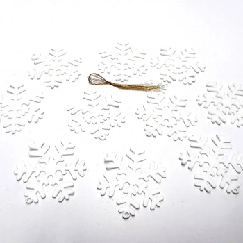 Beyaz Simli Ve Kar Tanesi Keçe Yılbaşı Ağacı Süsü 20 Adet