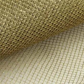90cm*10 mt Tela Simli Süsleme Tülü Altın Rengi