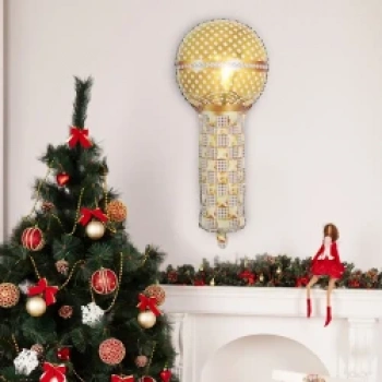 Altın Mikrofon Folyo Balon