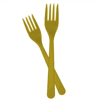 Altın Plastik Çatal 24lü