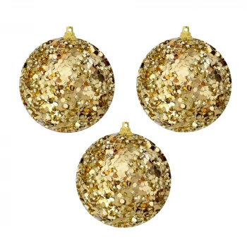 Altın Pullu Lüks Ağaç Süsleme Topları 8 cm