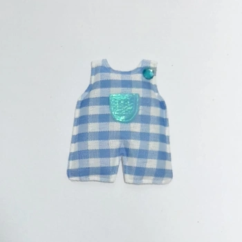 Bebek Tulumu Mavi Süsleme Kumaş Sticker 100 Adet