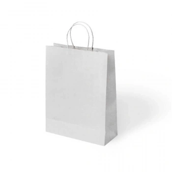 Beyaz Büküm Saplı Kraft Çanta 18x24cm