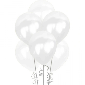 Beyaz Metalik Balon 12 100lü