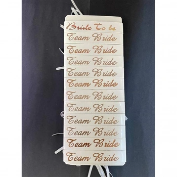 Bride To Be Bileklik - Team Bride Bileklik - Beyaz Üzeri Metalize Rose Yazılı 12 Adet