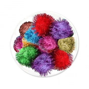 Büyük Boy 15li Simli Yuvarlak Ponpon no:1