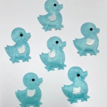 Civciv Mavi Süsleme Kumaş Sticker 25 Adet