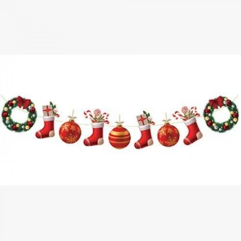 Dekoratif Banner Çelenk Yılbaşı
