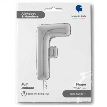 F Harf Grabo Gümüş Folyo Balon 26