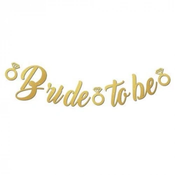 Gold Bride To Be Kaligrafi Banner
