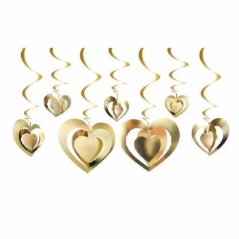 Gold Kalp 3D Tavan Süs 12li  