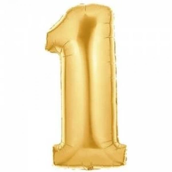 Gold Rakam 1 Folyo Balon 40 İnç 100 Cm