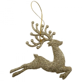 Gold Renk Yılbaşı Çam Ağacı Geyik Süs 14 cm 2 Adet
