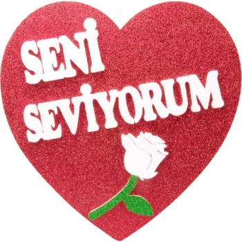 Gül Motifli Kalp Strafor Dekor Süs