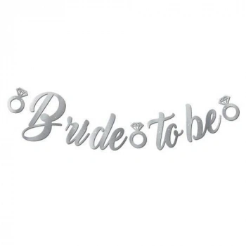 Gümüş Bride To Be Kaligrafi Banner