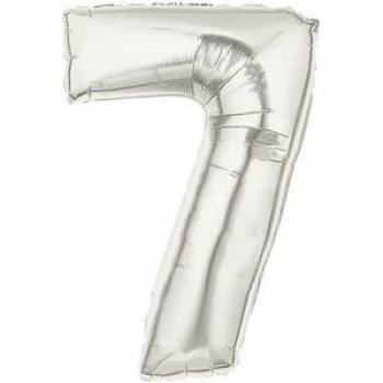 Gümüş Rakam 7 Folyo Balon 40 İnç 100 Cm