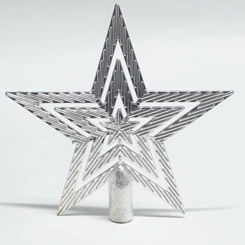 Gümüş Renk Yıldız Yılbaşı Ağacı Tepelik