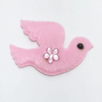 Güvercin Pembe Süsleme Kumaş Sticker 100 Adet