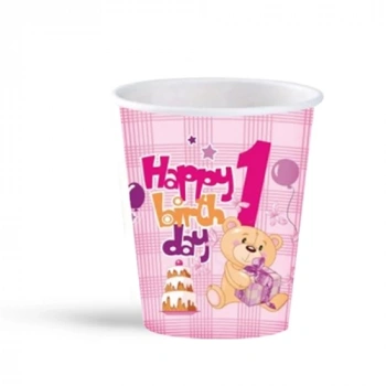 İlk Yaş Partim Kız Karton Bardak
