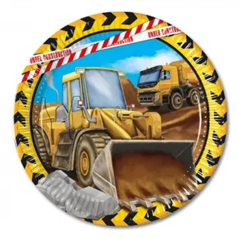 İnşaat Makineleri Karton Tabak 23cm