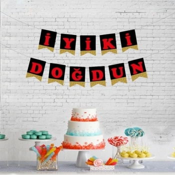 İyi ki Doğdun Altın Simli Harf Afiş