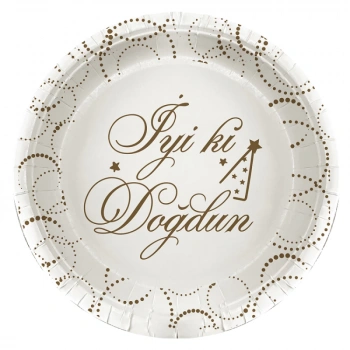 İyi ki Doğdun Elegant  Beyaz Karton Tabak