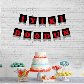 İyi ki Doğdun Gümüş Simli Harf Afiş