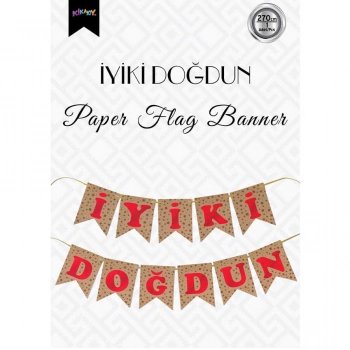 İyi ki Doğdun Kraft Zemin Kırmızı Harf Afiş