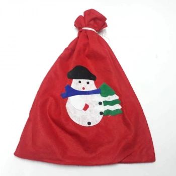 Noel Baba Figürlü Yılbaşı Hediye Dağıtma Çuvalı 30x40 cm