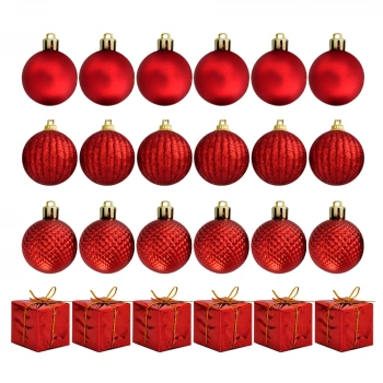 Kırmızı Ağaç Süsleme Seti