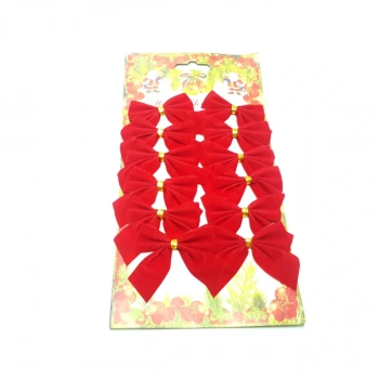 Kırmızı Renk Fiyonk Kurdela Yılbaşı Süsü 5,5 cm