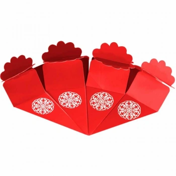 Kırmızı Şeker Külahı Gümüş Yaldız Baskılı